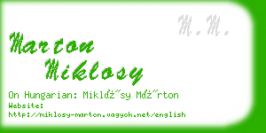 marton miklosy business card
